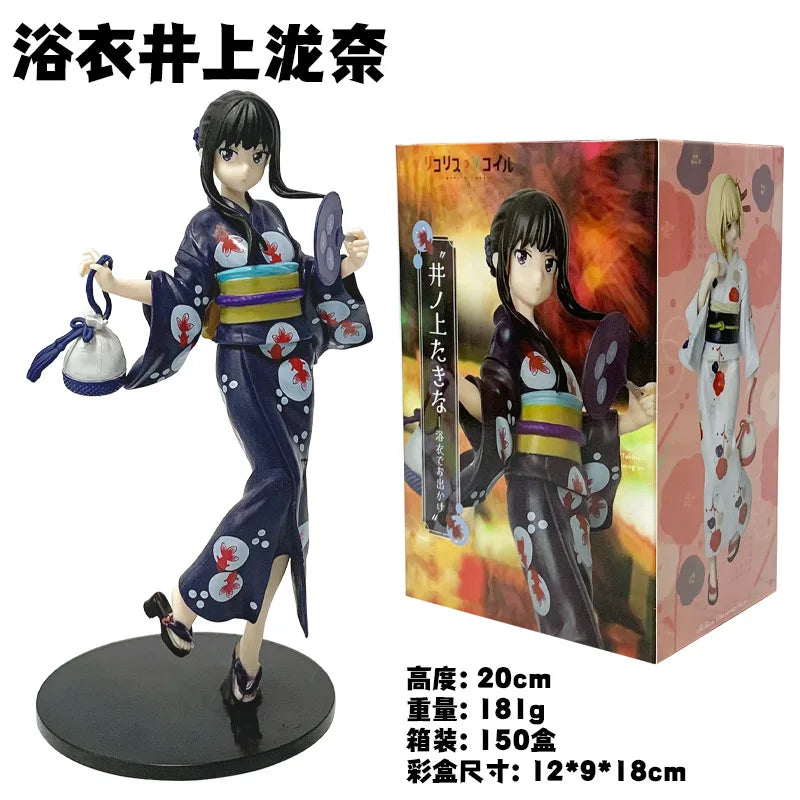 19CM Anime Lycoris Recoil Nishikigi Chisato Figure Luminasta Yukata de Odekake Cheongsam Dress Up Model Toy Doll Action Figure