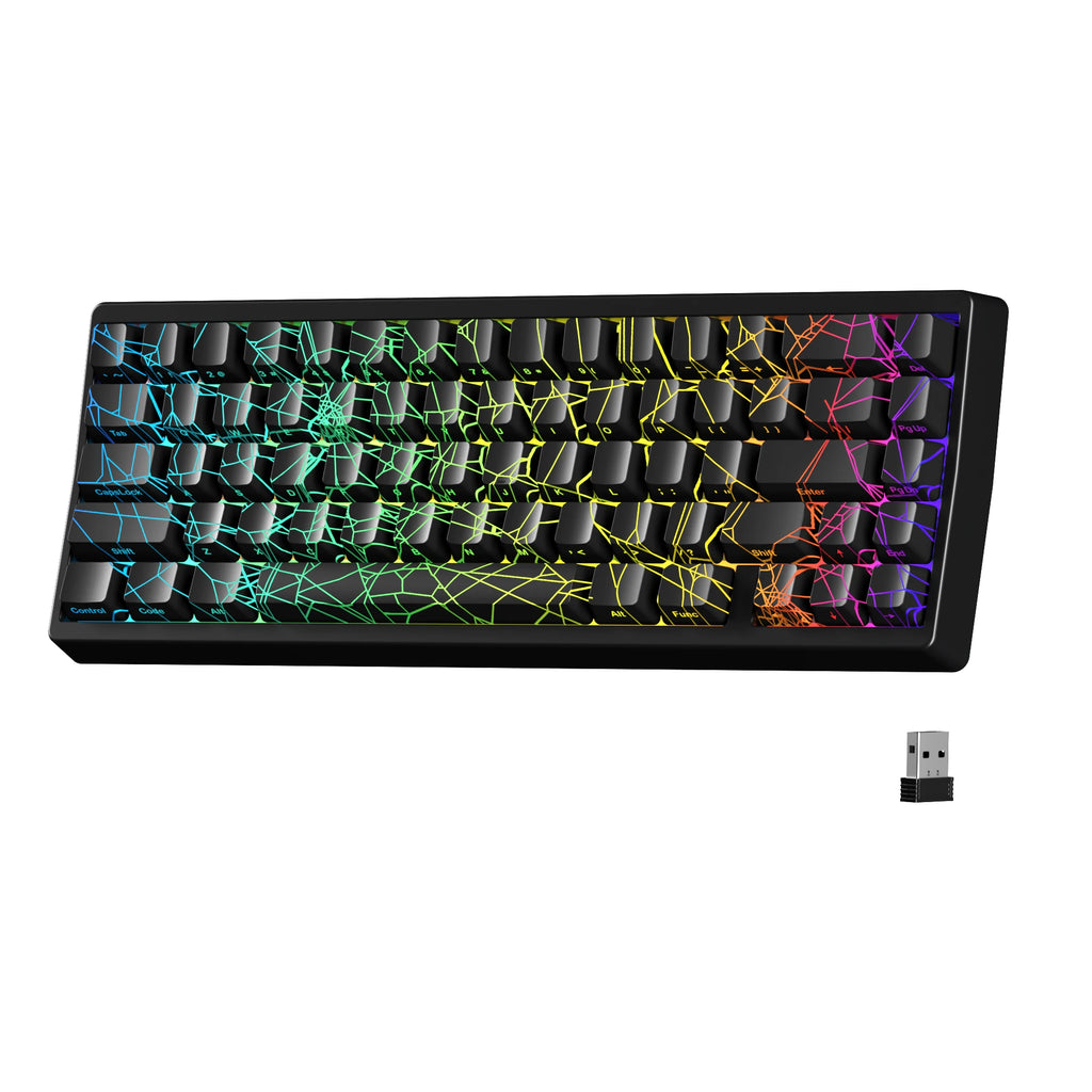 XVX M67 JadeStone Mechanical Keyboard With IMD-Tech Keycaps Hot Swappable Gasket Design Tri-Mode Custom RGB Backlight Keyboard