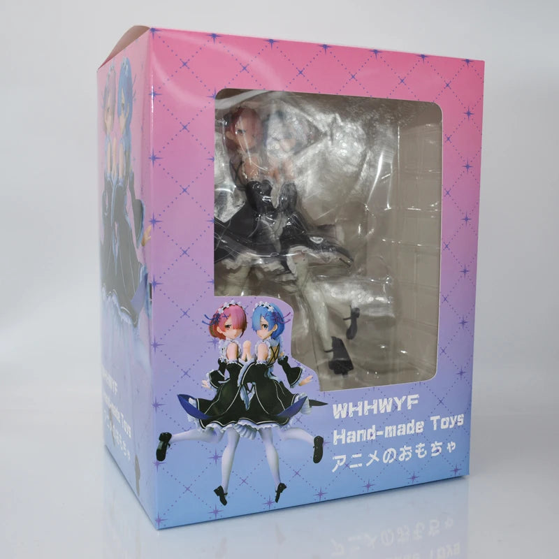 25cm Re:ZERO Starting Life in Another World Anime Figure Rem & Ram Twins Action Figure Rem/Ram Figure Collection Model Doll Toys