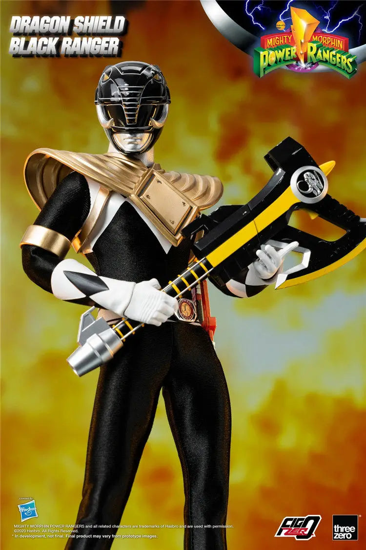 In Stock Threezero 3A DRAGON SHIELD BLACK RANGER Movable Model Toys Kyoryu Sentai Zyuranger Zack Mammuthus