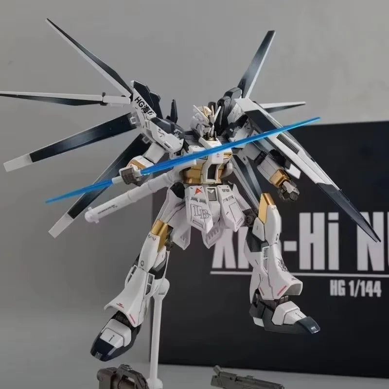 Hi-ν RX-93-ν2 HG 1/144 Hi Nu GPB Color Mech Assembly Model Kit Action Figure Boys' Puzzle Toys Desktop Ornament Doll Collectible