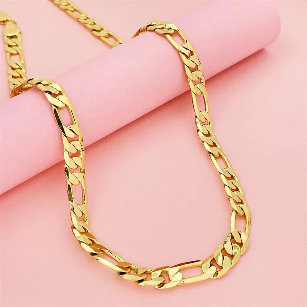 Luxus 24K 9999 Reines Gold reales gold 10MM drei als eine männer und frauen geometrische halskette