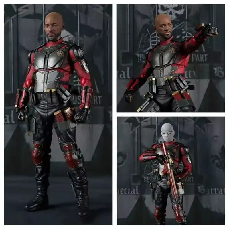 15cm XTask Force SHF Suicide Squad Death Shooter Will Doll Model Hand-Made Creative Cartoon Characters Desktop Ornaments Toy Gif