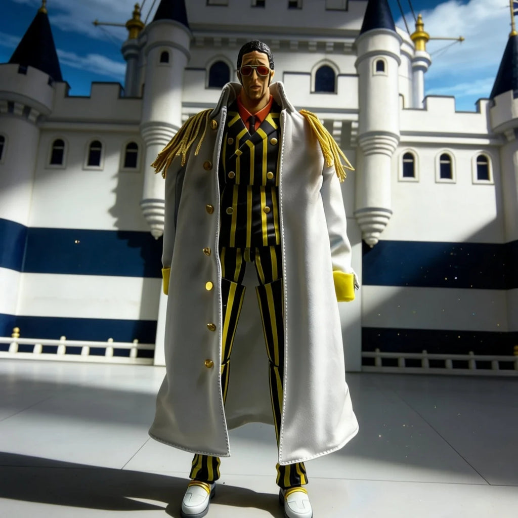 ONE PIECE SHF Anime NEW Handmade Borsalino Admiral's cloak Built In Iron Wire Is Suitable for 1/12 Toys