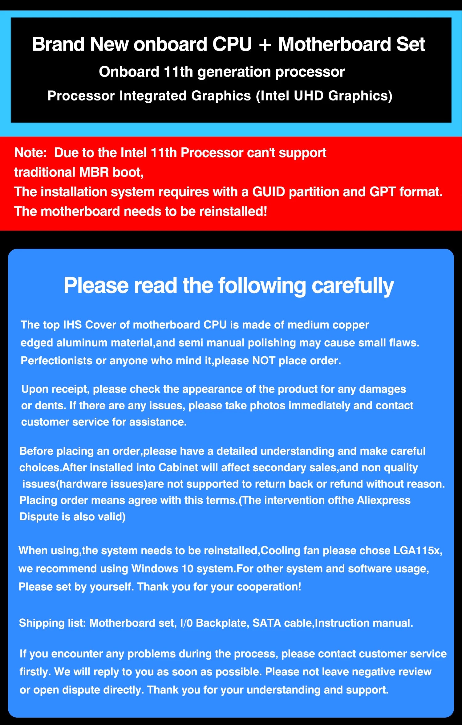 DIY-Gaming-Computer-Motherboard mit integriertem 11. Kit IntelCore CPU 0000 ES 2,6 GHz (siehe Kit i9 1198** i9 11900) DDR4