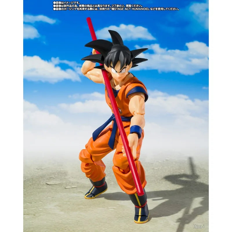 Bandai S.H.Figuarts Dragon Ball Z Goku & Gohan Kid Ver. & Kintoun Action Figure Set 14cm/6cm Movable Collectible Model PVC ABS