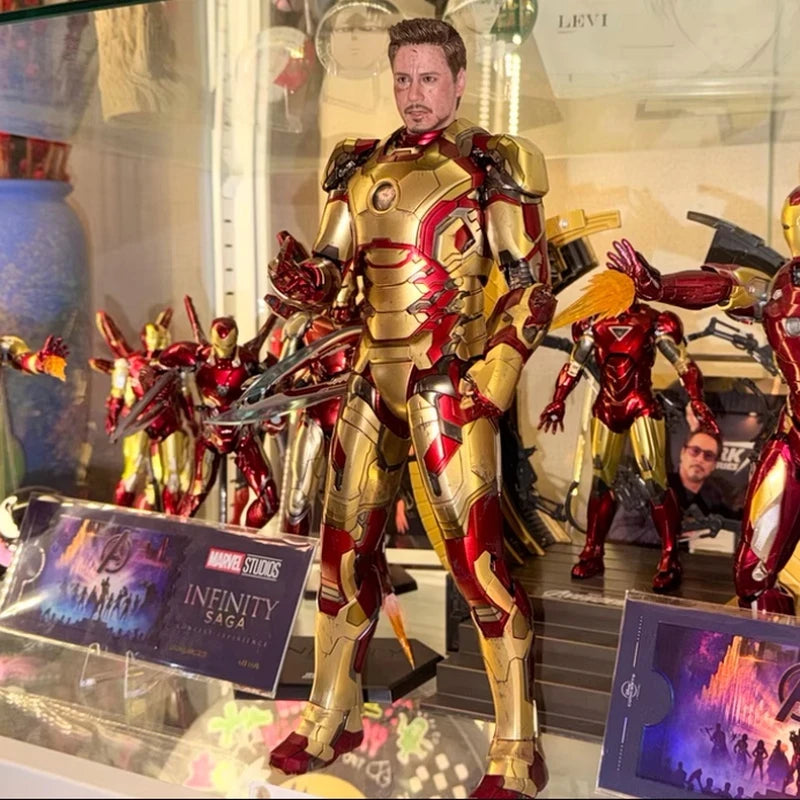 Genuine HT Iron Man Mark 42 2.0 Alloy Action Figure MMS759D66 Deluxe Special Edition Marvel Collectible Model For Collectors