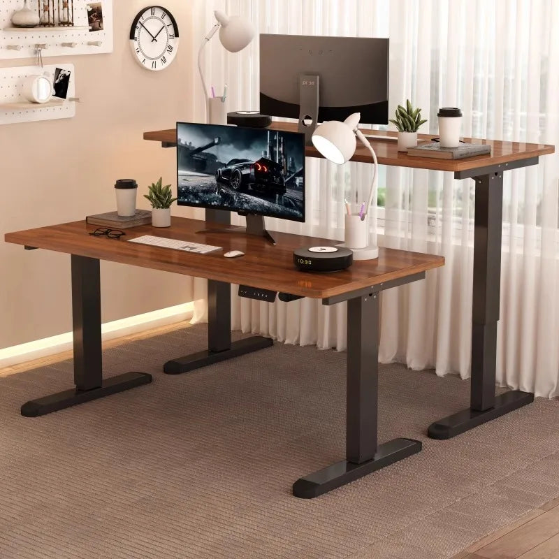Solid Wood Electric Lifting Table, Intelligent Computer Table, Home Study Desk, Office Desk, Gaming Table, Bedroom Workbench
