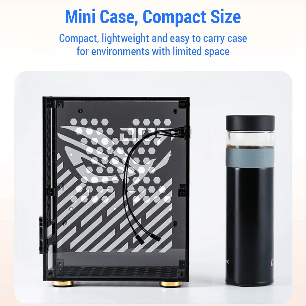 Portable Small Computer Case  Shell Compact PC Case Desktop PC Case Mini-ITX Motherboard FLEX Power Supply PC chassis