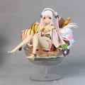 Summer Tale Resin Figure Set - Elegant Kimono & Sweet Ice Cream Girl, Contrast Aesthetic Pc Decor Collectible
