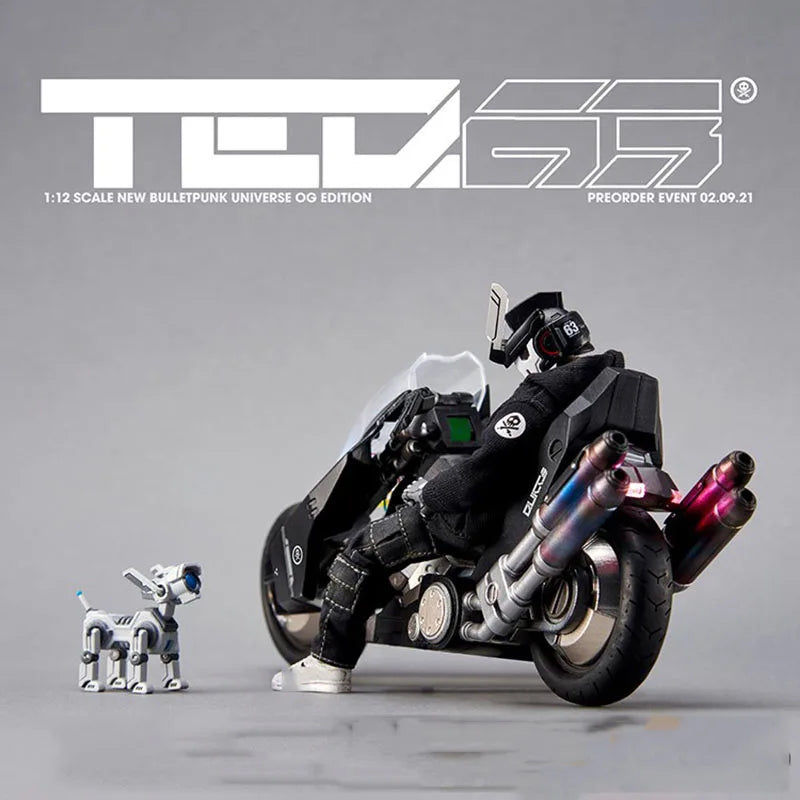 Devil toys Quiccs 1/12 Scale Mini TEQ63 SRCH K9 Dog Motorcycle with Movable Action Figure Set Model for Fans Holiday Gifts