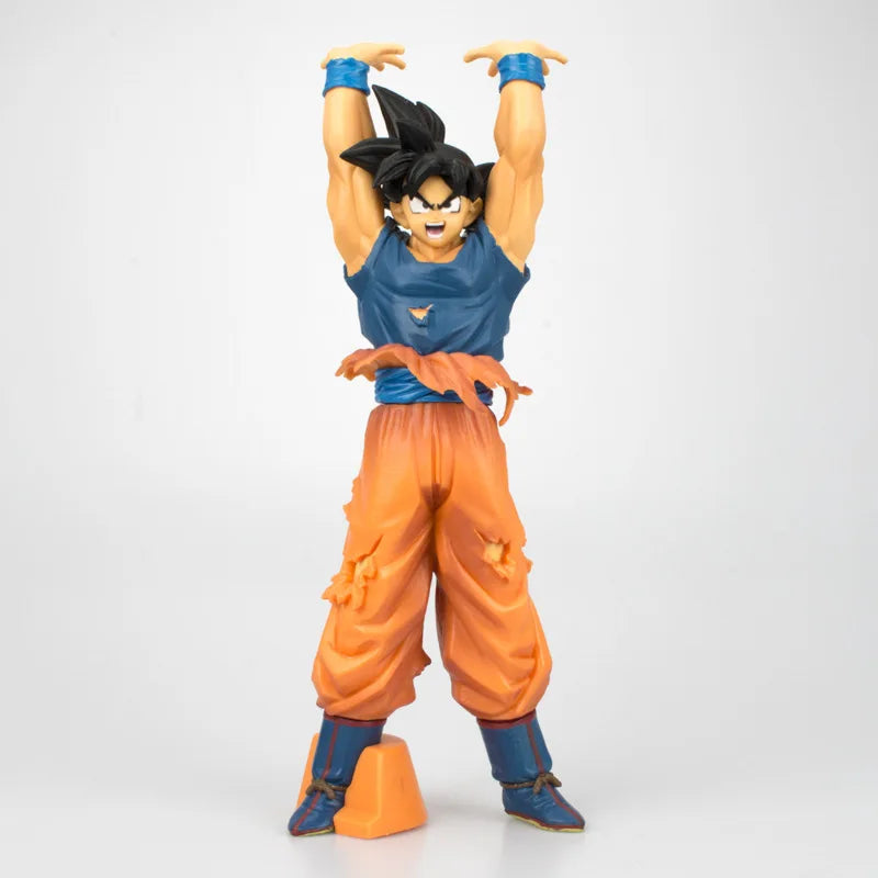 24CM Cartoon Anime Dragon Ball Super Saiyan Son Goku Kakarotto Spirit Bomb Action Figure Pvc Model Collection Toys Gifts