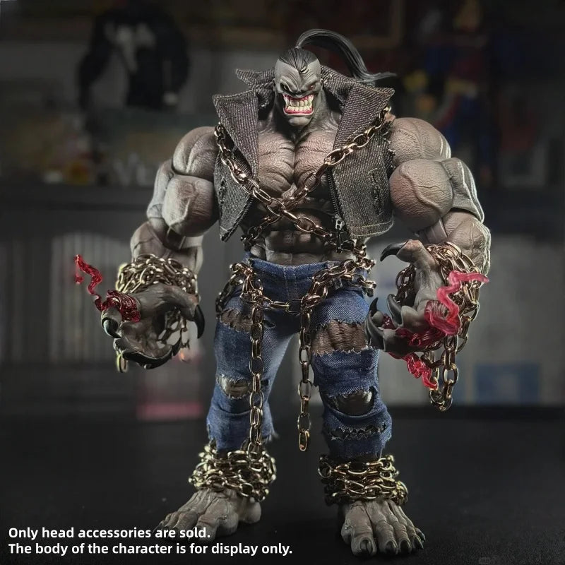 Devil Axy 1/12 Actionfigur Kopf Ersatzteile Zubehörset Muskel Rot und Grau Gesicht Statue Modell Spielzeug für Axy D001