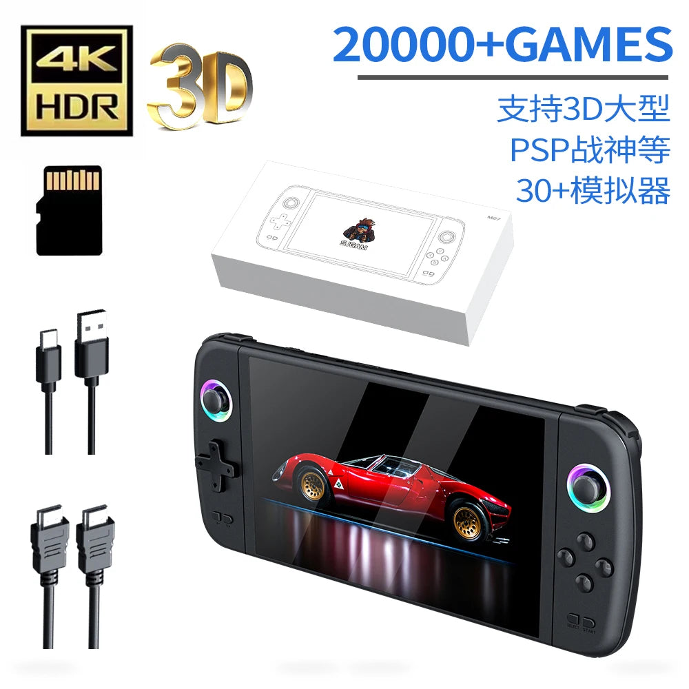 M27 Game Console Portable Pocket Retro Handheld Video Game Console 7.0" IPS Screen 1024*600 Display RGB light Support Emelec HD