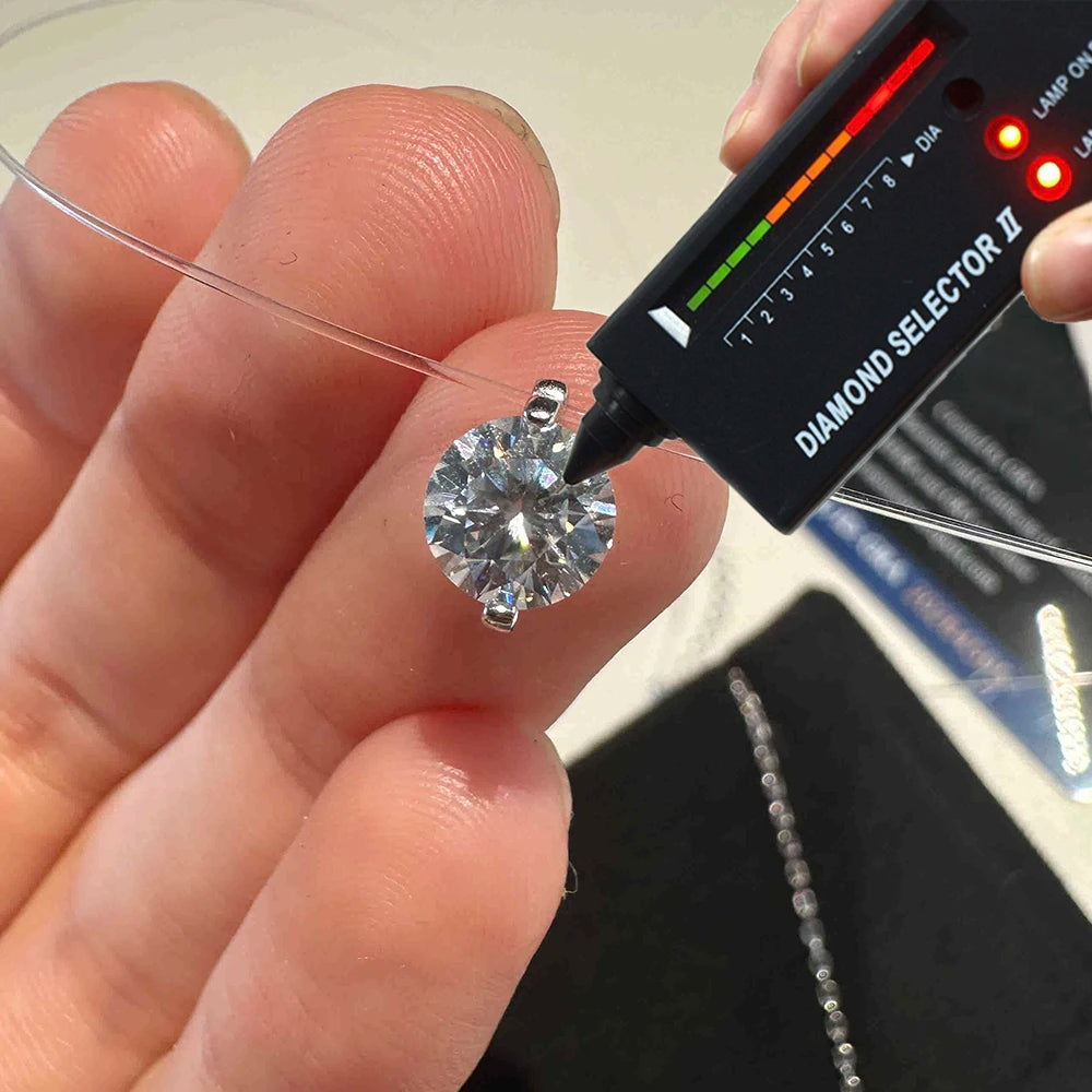 IGOTOS 0.5-5CT Moissanite Pendant Necklace Women  Certified 925 Sterling Silver Transparent Fishing Line Choker Chain Jewelry