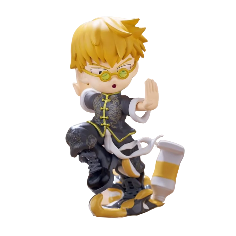 In Stock Original Mob Psycho 100 Anime Figures Gk Reigen Arataka Q Edition Kawaii Palm Series Model Doll Desktop Ornament Gifts