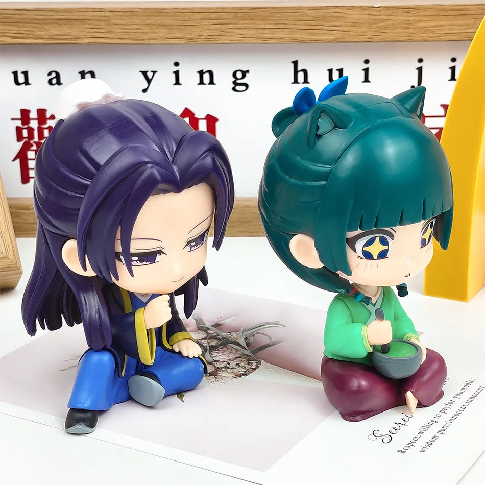 Q Version Maomao Jinshi Mini Figure Kawaii Sitting Anime Desktop Car Ornament Collectible Model Toy from the Apothecary Diaries