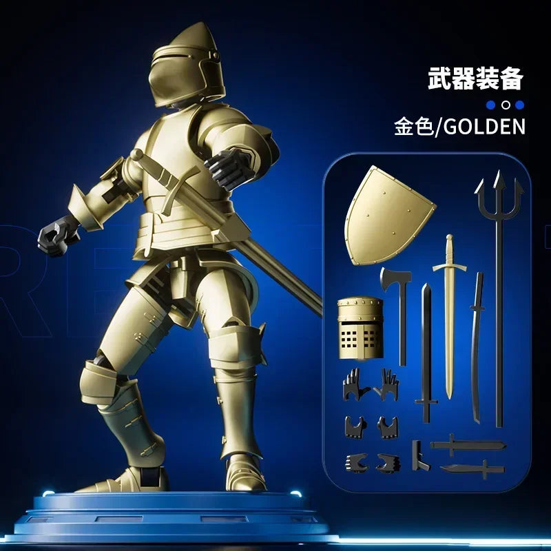 Knight Action Figures Paladin 13 Jointed Movable Shapeshift Robot 3D Printed Mannequin Character Assembl Toys Kids Gifts