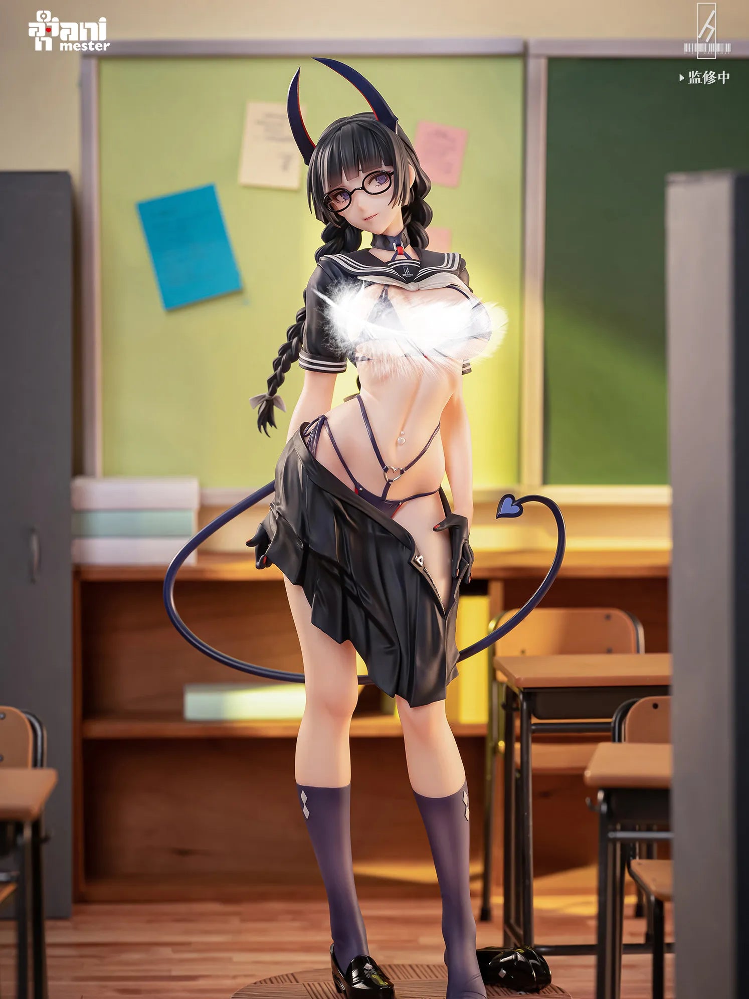 AniMester Anime Figure Succubus Class President Disciplinary Committee Member Rinai With Follow Eyes Desktop Decoration Model