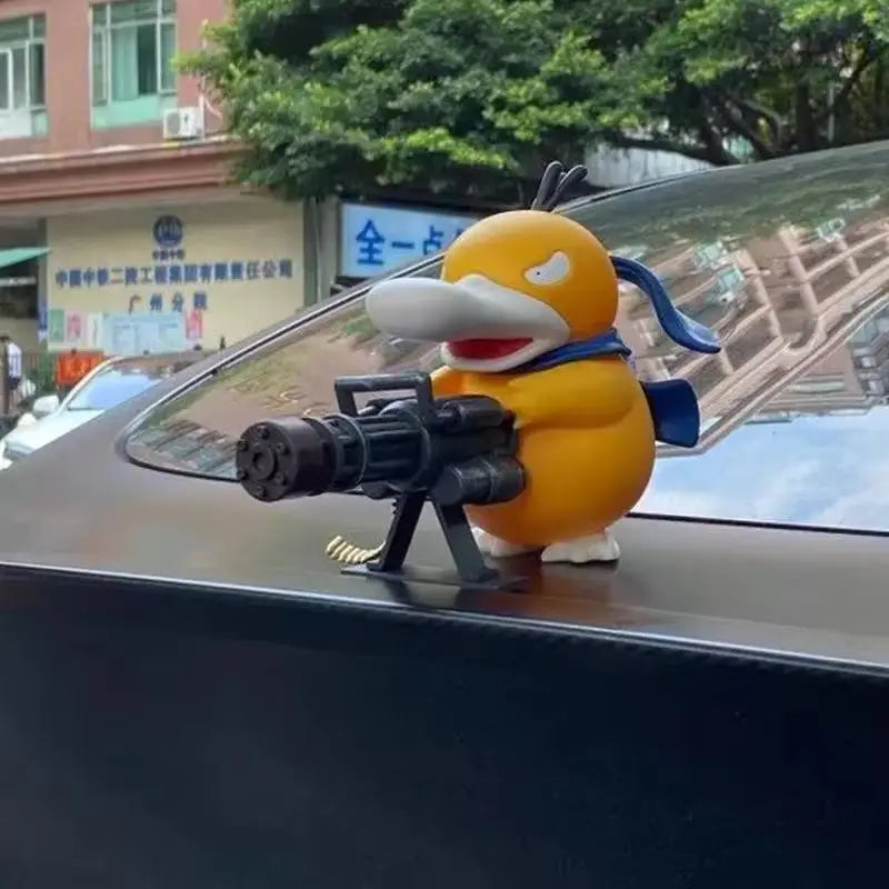 New Pokemon Serie Psyduck Gatling Gun Figure Toy Cute Duck Collection Creative Figurine Model Anime Peripheral Boys Gift