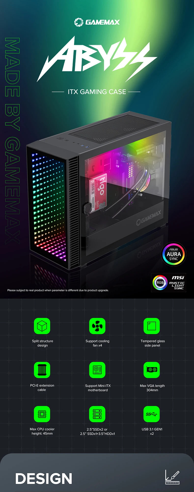 Gaming-PC Desktop-Computer Gaming ITX ATX Computergehäuse 