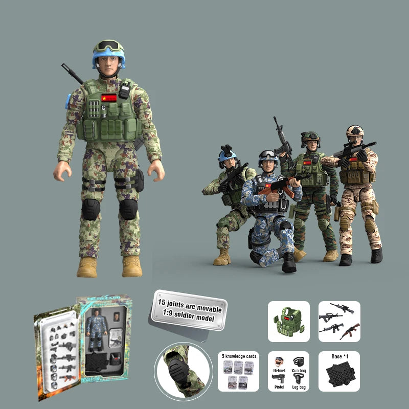 1:9 Soldier Model Toy 15 Joints Movable Free Action Figure Blind Box Decoration Boy Military War PVC Doll Children's Gift Xmas