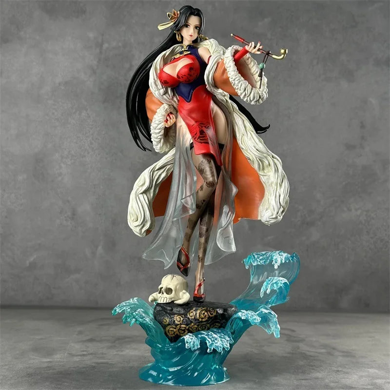 36cm One Piece Boa Hancock Chinese Style Cheongsam Anime Girl Figure Model Statue Boy Collection Desktop Decoration Ornament Toy