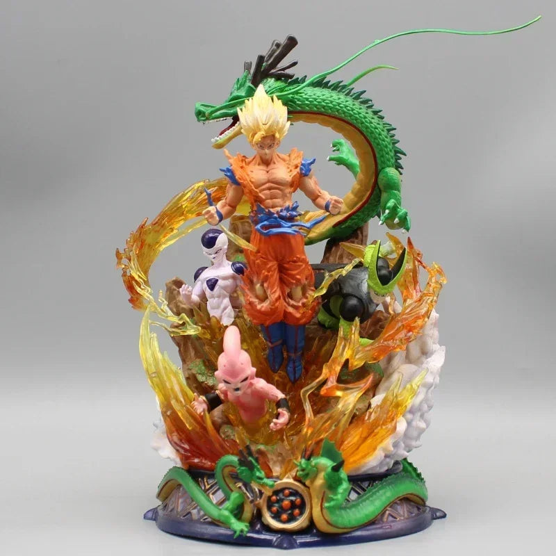 Son Goku Figure Dragon Ball Z Frieza Shenron Anime Figures 23cm Super Saiyan Statue Pvc Desk Ornament Model Christmas Gifts Toys