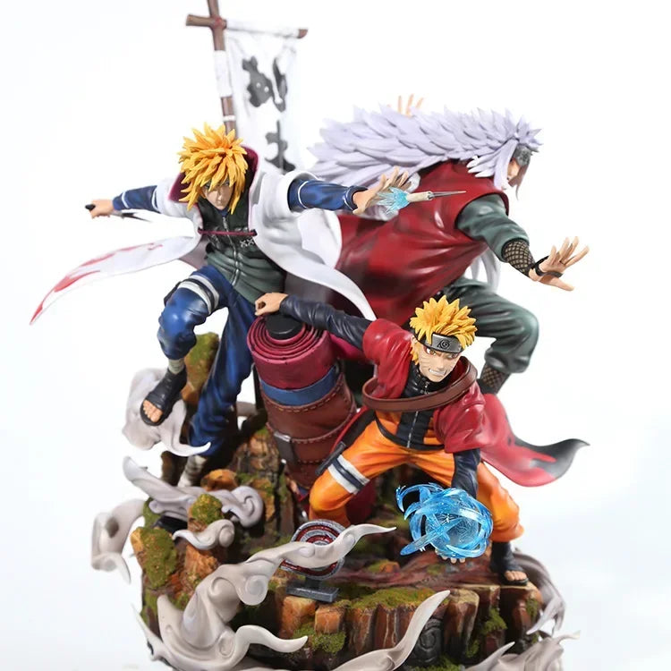 41 cm große NARUTO GK So Big Figuren Destiny Jiraiya Namikaze Minato Uzumaki Naruto zusammen Meister und Schüler Figur