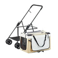 4-wheels Cat Stroller Pet Carrier Strolling Foldable Dog Stroller With Removable Liner