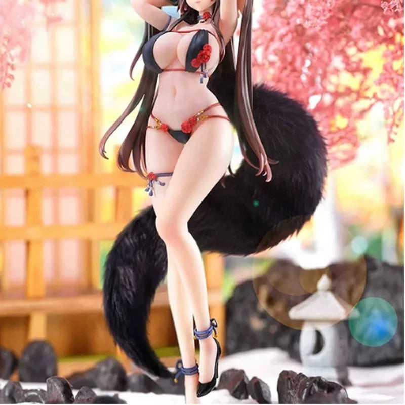 BearPanda Tacco Anime Figure 1 6 Scale Rose Bara Fox Girl Standing Collectible Model With Fluffy Plush Tail Adult Collection
