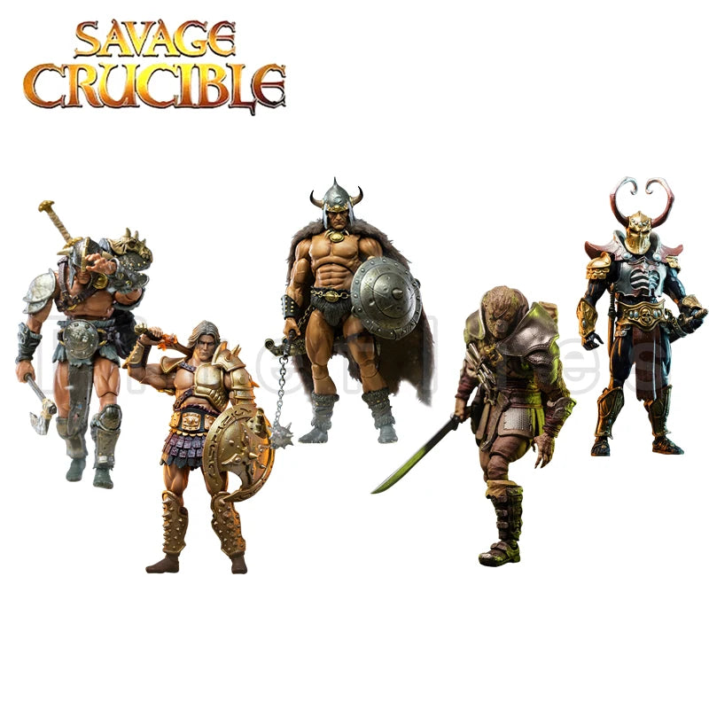 1/12 7inches Harbinger Studios Savage Crucible Action Figure Wave 2 Jaeger Nashom Krieger Whoman Barbarian Anime Model