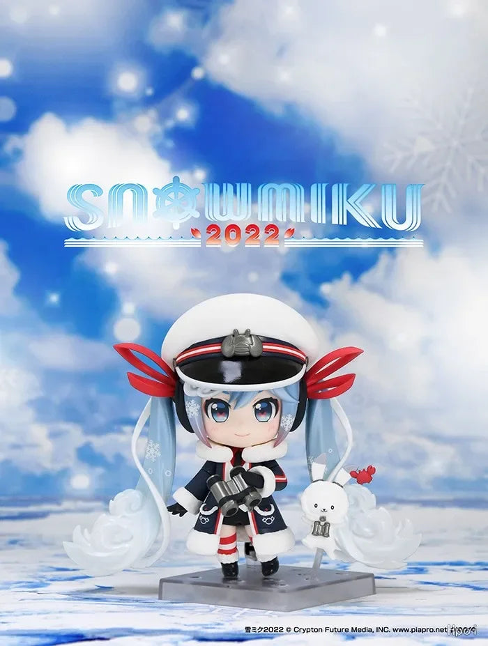 In Stock Original GSC 1800 Miku Snow Miku 2022 Grand Voyage Action Figures Hand Models Toys Gifts