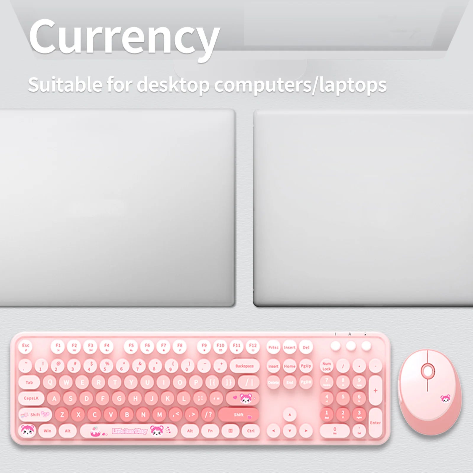 Colorful Sweet Wireless Keyboard And Mouse Set - Combo Pack for Sweet Home Decor And Personal Use