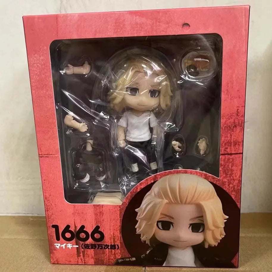 Anime Tokyo Revengers Manjiro Sano Draken Joint mobility Q-version Action Figure PVC Model Statue doll Toy Desk Decor Gift boxed