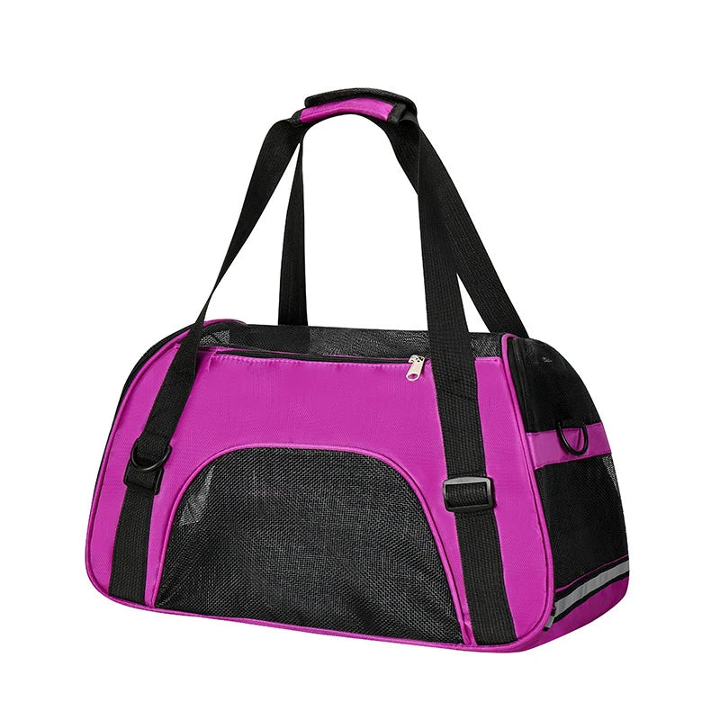 Portable Pet Bag,Suitable for Small Medium Pet Carrier,Soft Sided Puppy Cat Bag Portable Foldable Airline Approved Transport Bag