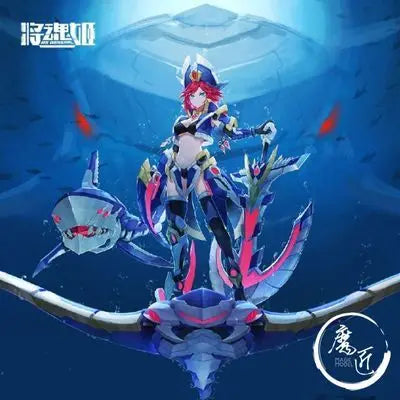 Soul Girl, Seven Sins Series, Greedy 1:10 Assembly Shark Machine Girl, Giant Whale, Devil Fish