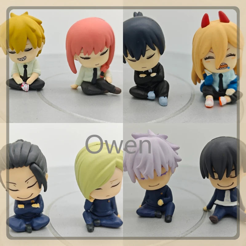 Q Version Anime Combination Jujutsu Kaisen Sleep Figurine Cute Chainsaw Man Action Figures PVC Statue Collection Model Toys Gift