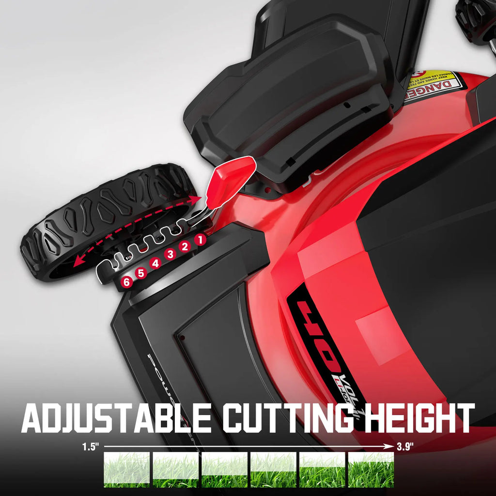 PowerSmart 40V 17" Cordless Lawn Mower, 3-in-1 Brushless Push Lawn Mower with 4.0Ah Battery & Charger