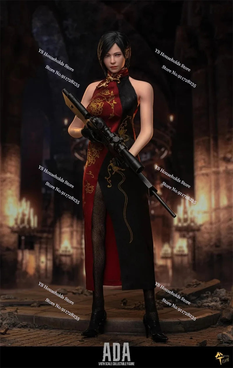 Master Team MTtoys018 1/6 Ada Wang Female Soldier Red Cheongsam Sweater Decor Double Head Sculpt Movable Eyes 12" Action Figure