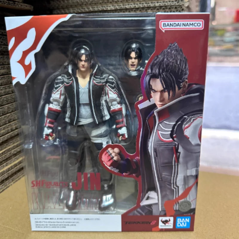 In Stock Original Bandai Shf Tekken 8 Jin Kazama Fate No Inazuma Collectible Anime Action Figure Model Toys Desktop Decoration
