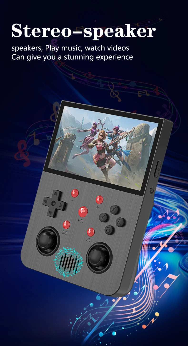 64G Handheld-Spielekonsole 4,3-Zoll-IPS-Bildschirm 3000mAh Akku Linux-System Retro Tragbare Videokonsole Geschenk