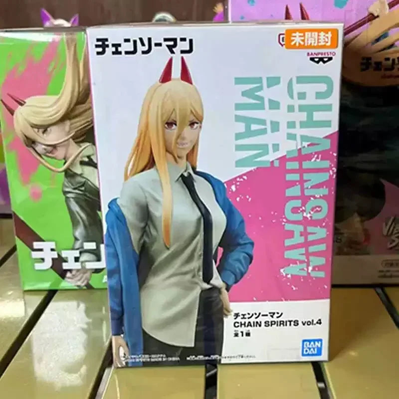 Оригинална фигурка Bandai Chainsaw Man Power Anime, колекционерски орнаменти, фигурка, модел играчки, подарък за рожден ден, PVC