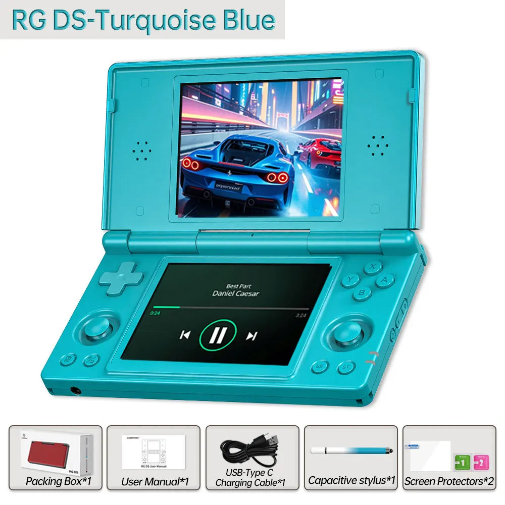 Anbernic RG DS Retro Video Game Console 4 Inch IPS Dual Multi-touch Screen Android 14 Flip Game Player RGDS For Christmas Gift