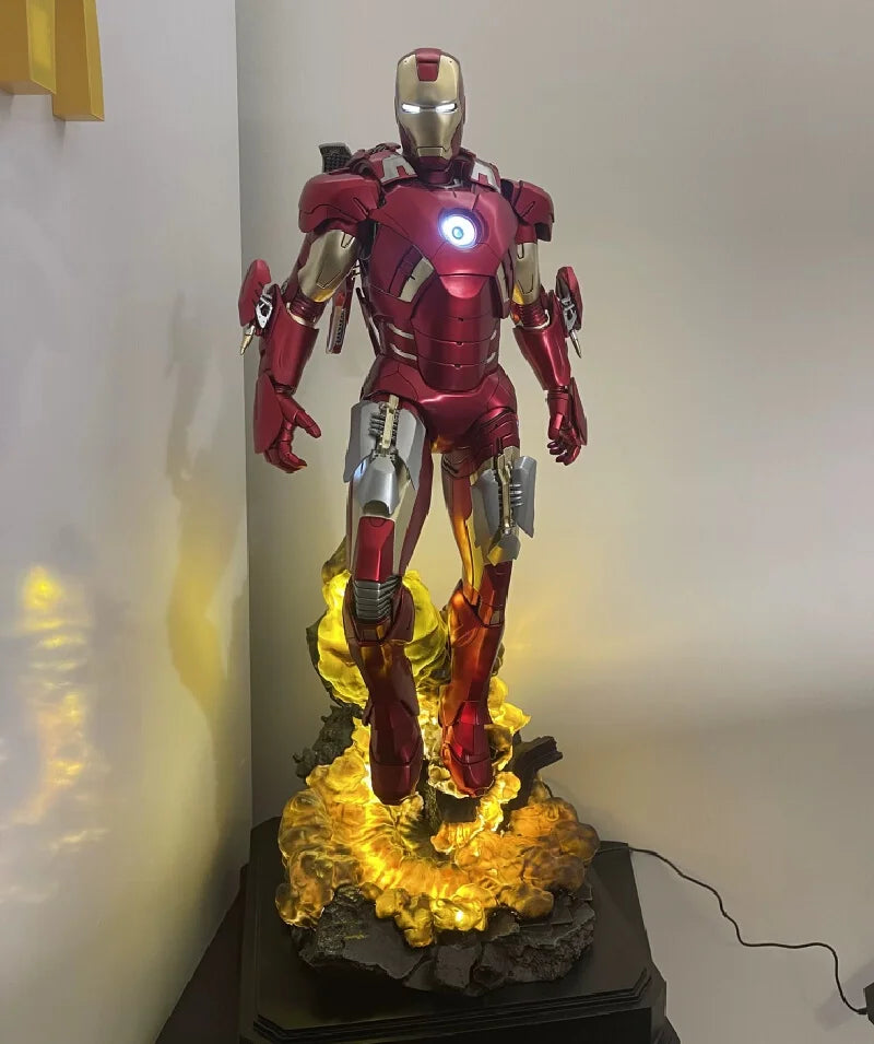 Large-Scale Statue Iron Man 1/3 Scene Statue Mk7 Model Handheld Figurine Gk Resin Living Room Decoration