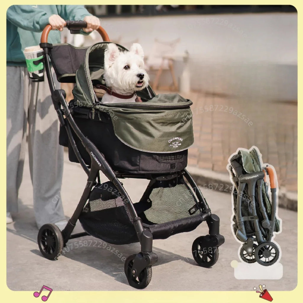 Lightweight Foldable Pet Stroller Small Dog Stroller Multifunctional Pet Stroller Ventilated and Breathable Pet Car