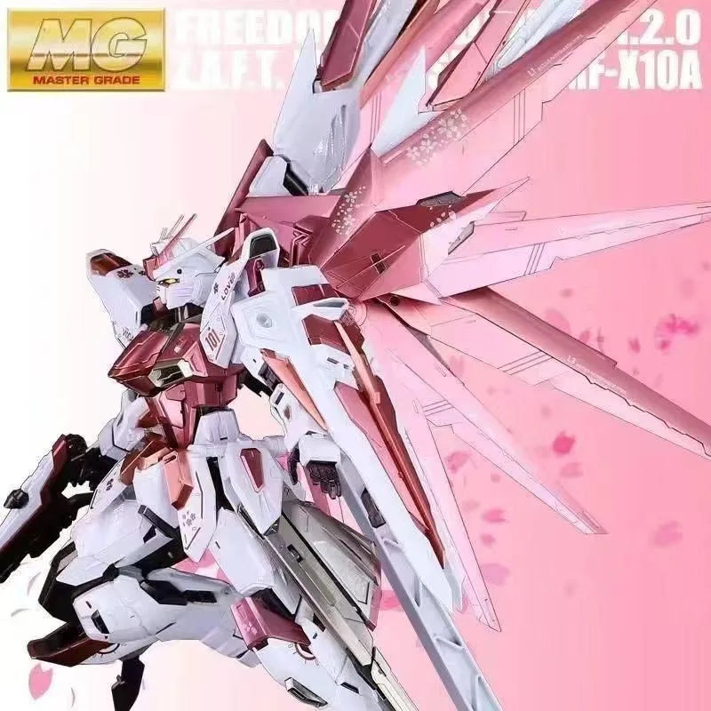 Mg Cherry Blossom Freedom 2.0 1/100 Scale Action Figure With Cherry Blossom Water Stickers Magic Change Collectible Toy Gift