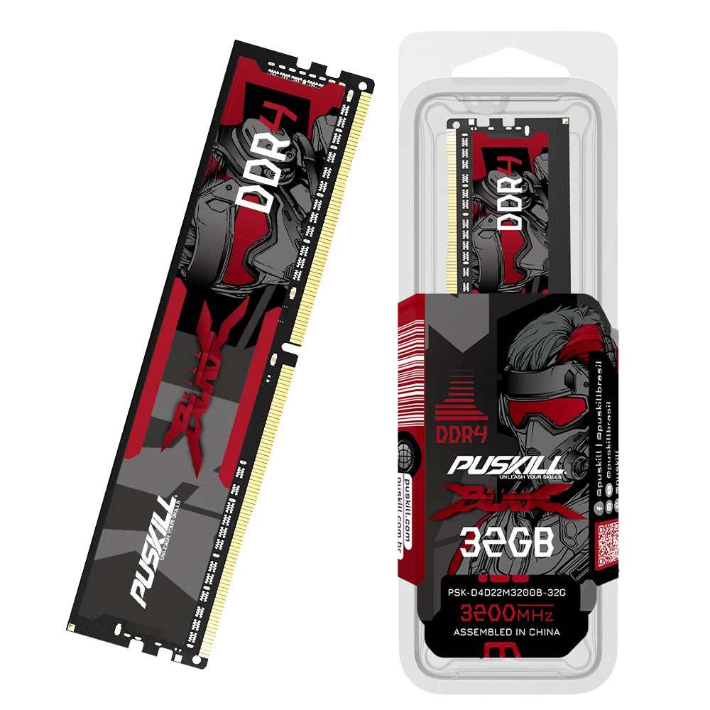 PUSKILL Desktop DDR4 Memoria RAM 32GB 16GB 8GB 3200MHz 2666MHz 1.2V UDIMM Memory