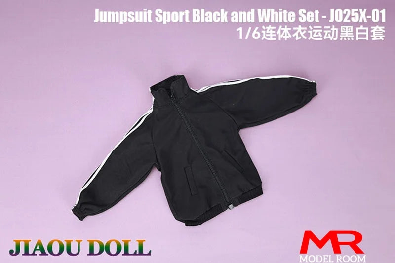 JO25X-01 1/6 Scale Female Sports Wear Jumpsuit Jacket Clothes Model Fit 12'' JIAOU TBL Soldier Action Figure Body Dolls