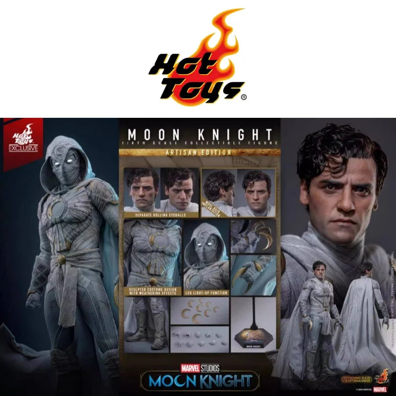 InStock Original HOTTOYS HT 1/6 TMS140AE Moon Knight Artisan Edition Action Figure 12Inch Oscar Isaac Collectible Model Toy Gift